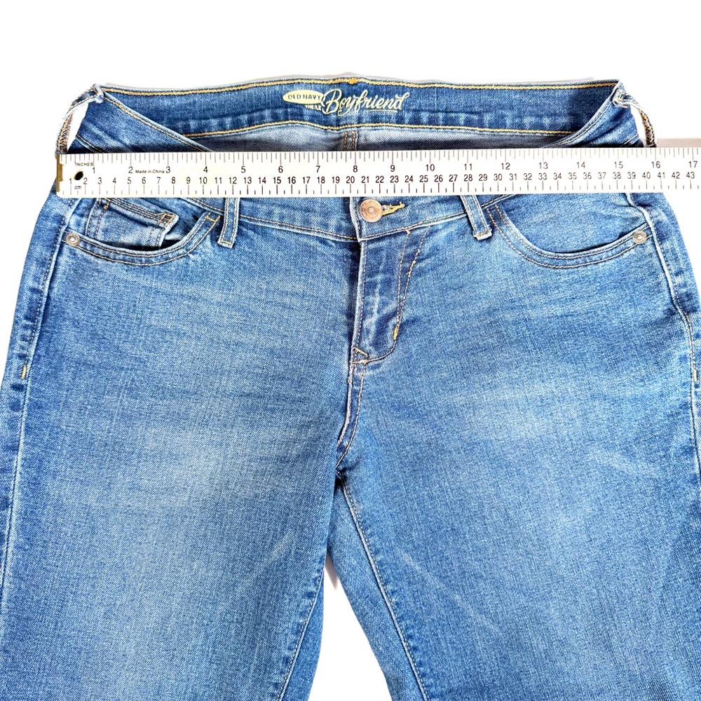 Old Navy Boyfriend Skinny Ankle Mid Rise Blue Denim Jeans Classic Americana - Picture 9 of 12